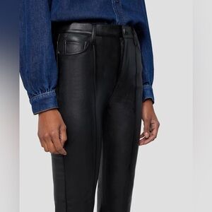 7 For All Mankind Faux Leather Womens 34 Slim Kick Flare Y2K concert grunge arts